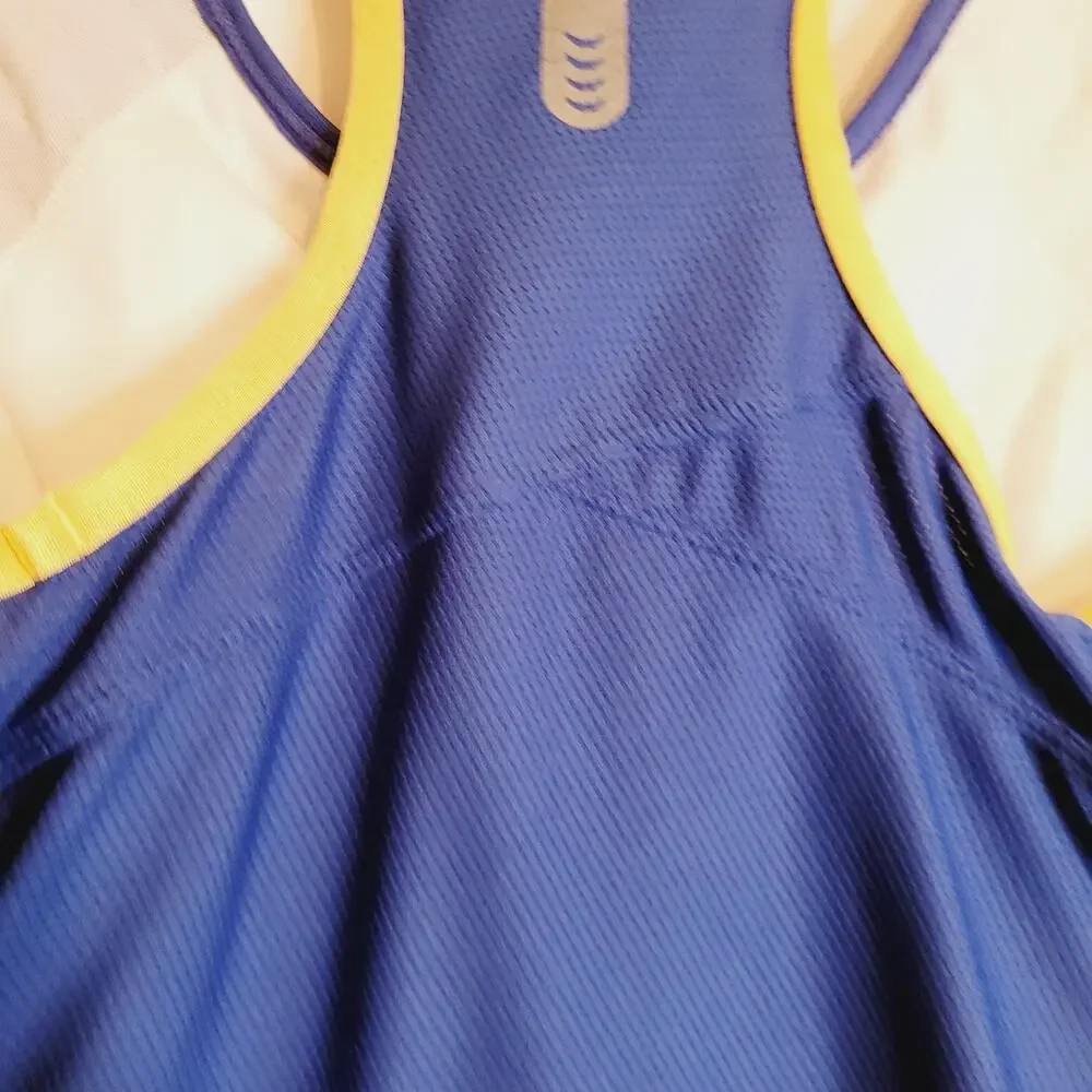 Nike white and blue athletic racer back tank top Size 10 Cheer Active Gym